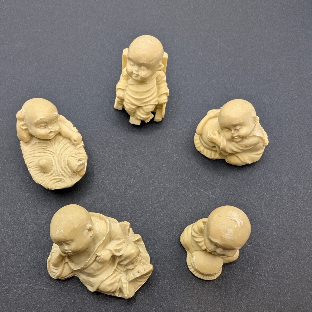 Vintage Cream Monk Sculptures